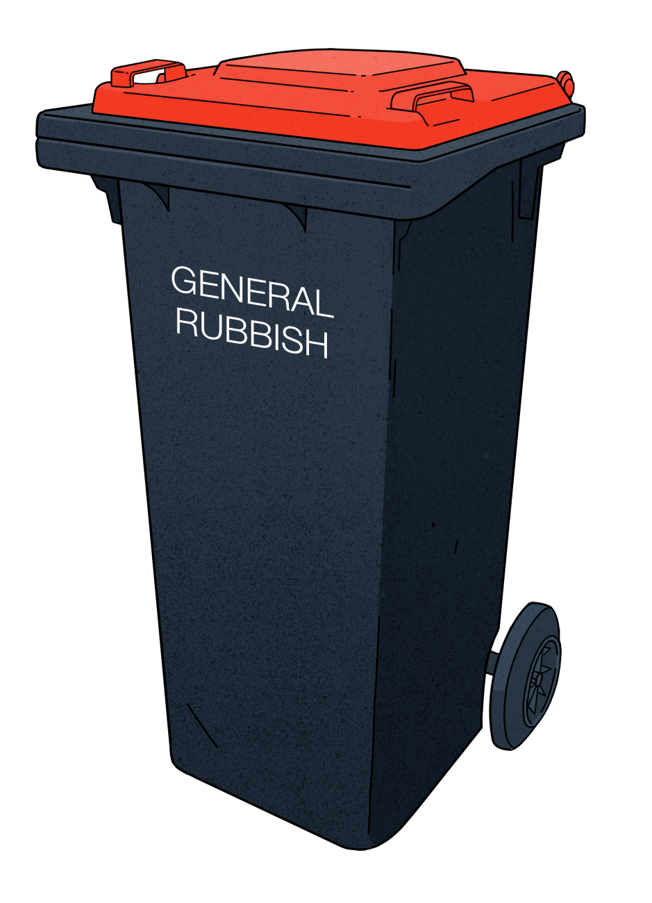 Waste Bin Red Lid